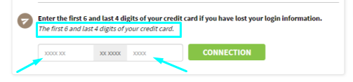 log in with your credit card